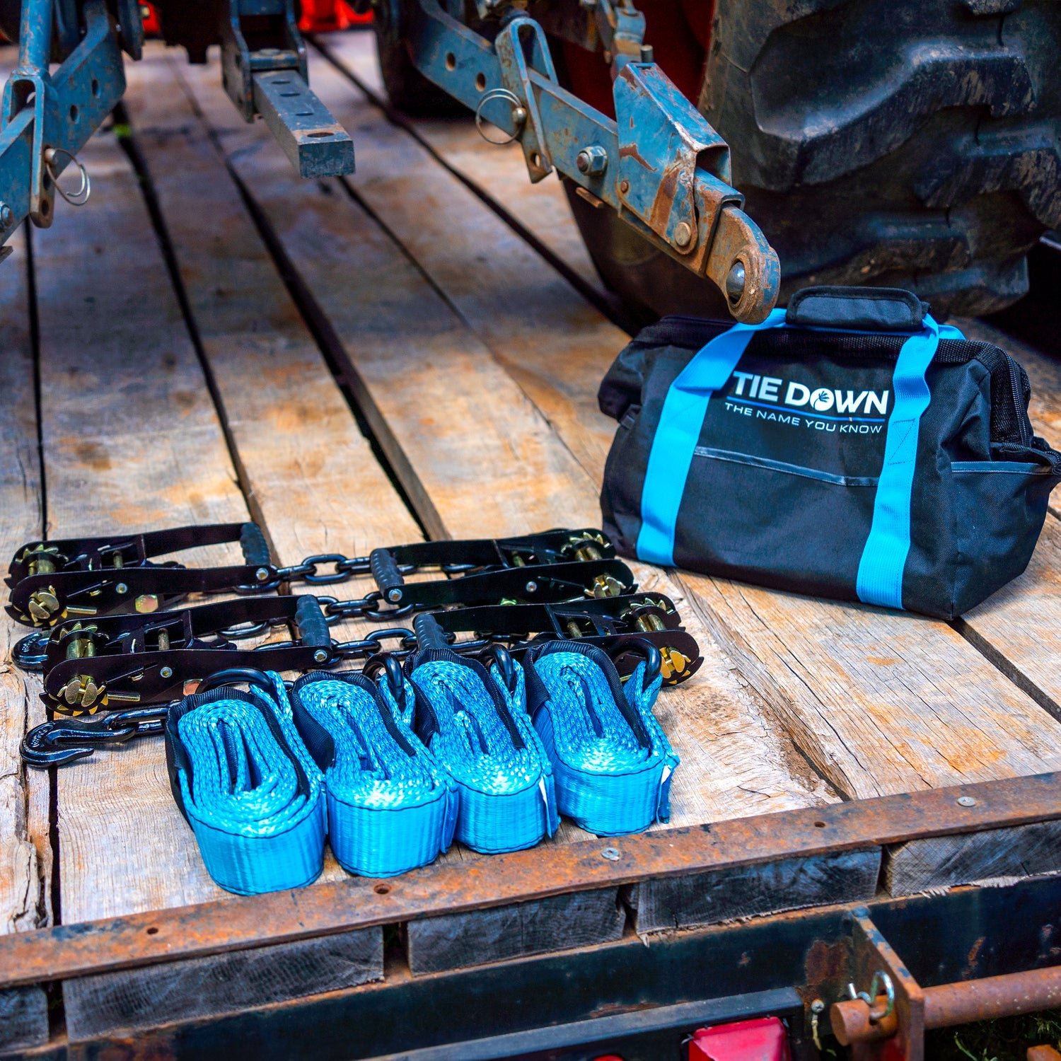 13985 2 in. x 96 in. Blue Heavy Duty Car Transport Tie Down Straps, 4-Pack