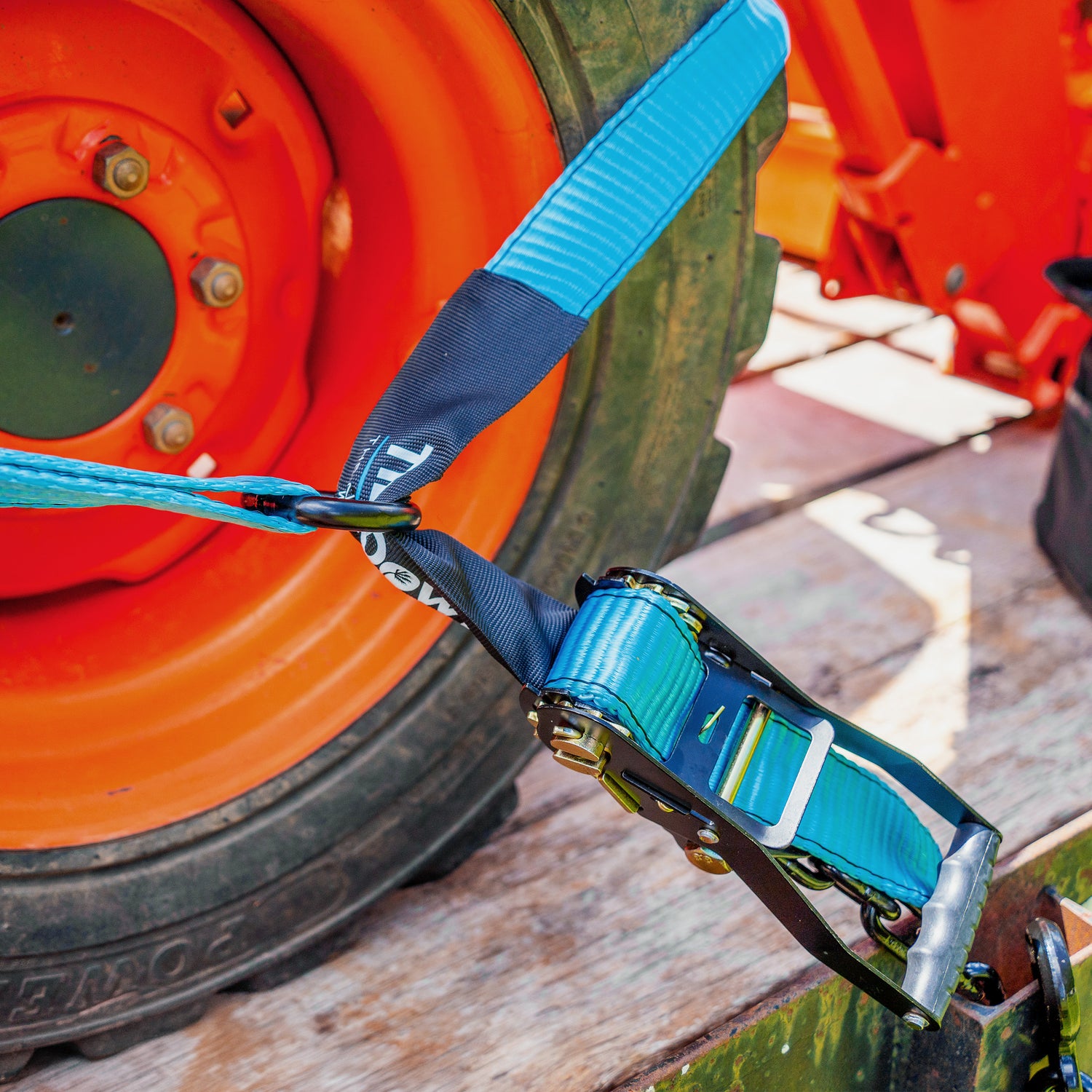 13985 2 in. x 96 in. Blue Heavy Duty Car Transport Tie Down Straps, 4-Pack