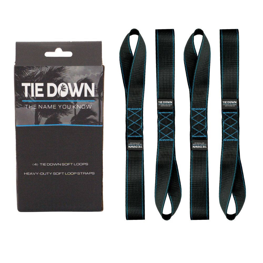 13989 Tie Down 1.5 inch x 17 inch Heavy Duty Soft Loop Strap, 4-Pack