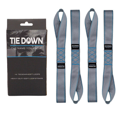 13989 Tie Down 1.5 inch x 17 inch Heavy Duty Soft Loop Strap, 4-Pack