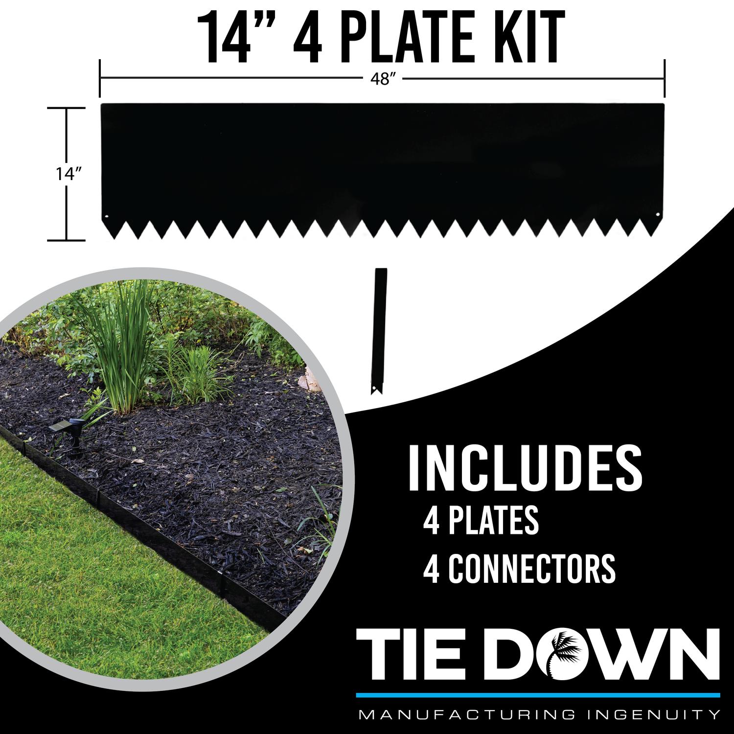 Black Steel Metal Landscape Edging - 16 or 24 Total Linear Feet Kits