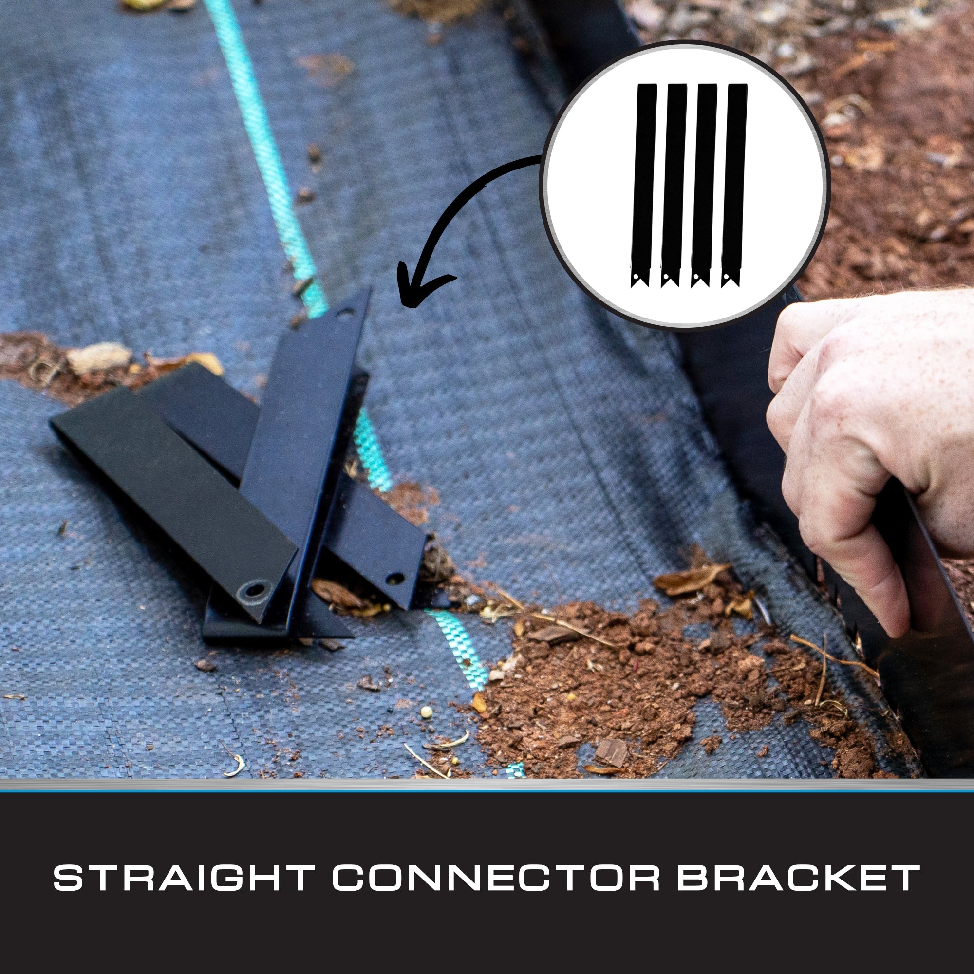 Black Steel Metal Landscape Edging - Extra Connectors