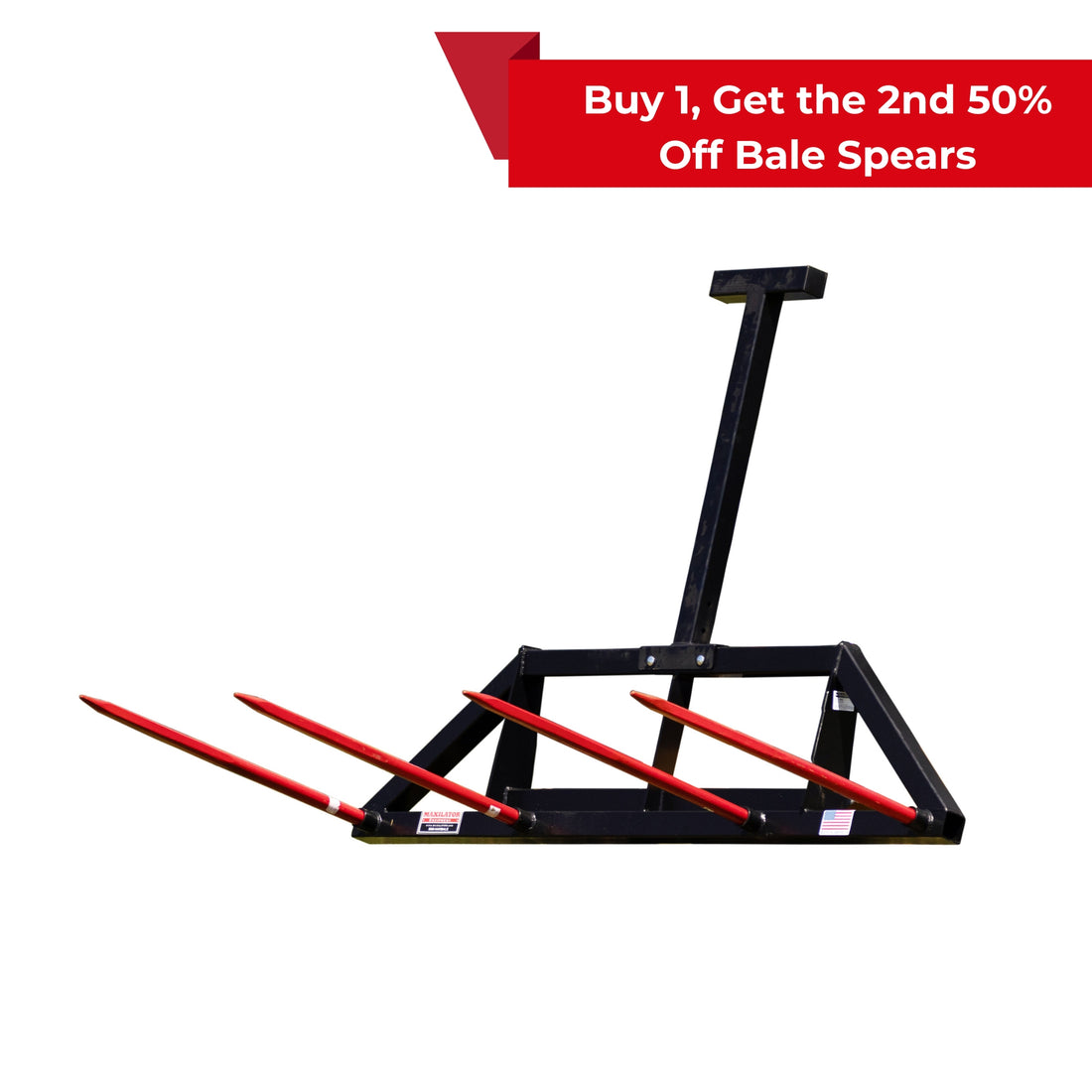 Double Bale Skid Steer Kit with (4) 39 Inch Hay Spears