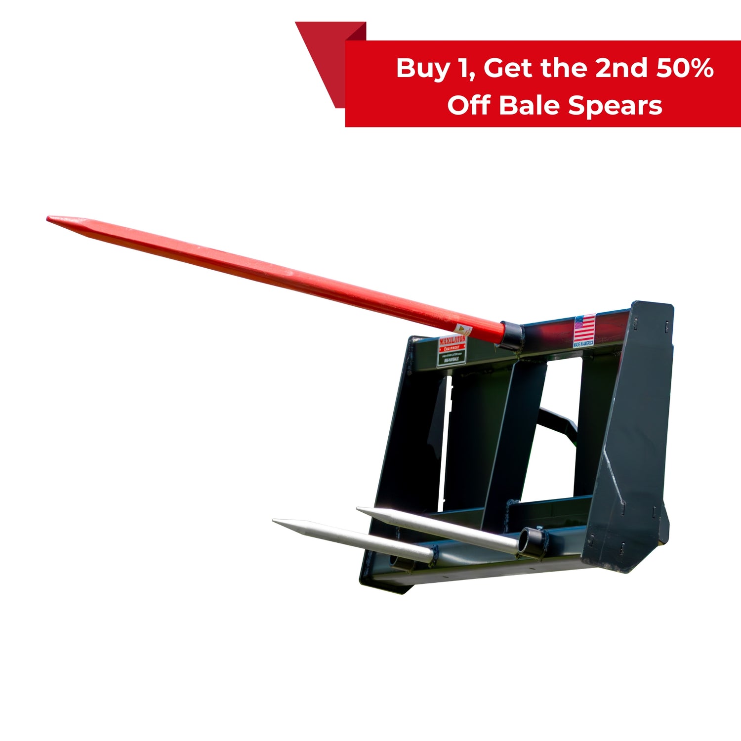 Maxilator Single Bale Combo Spear Fork Kit with 49" Hay Spear