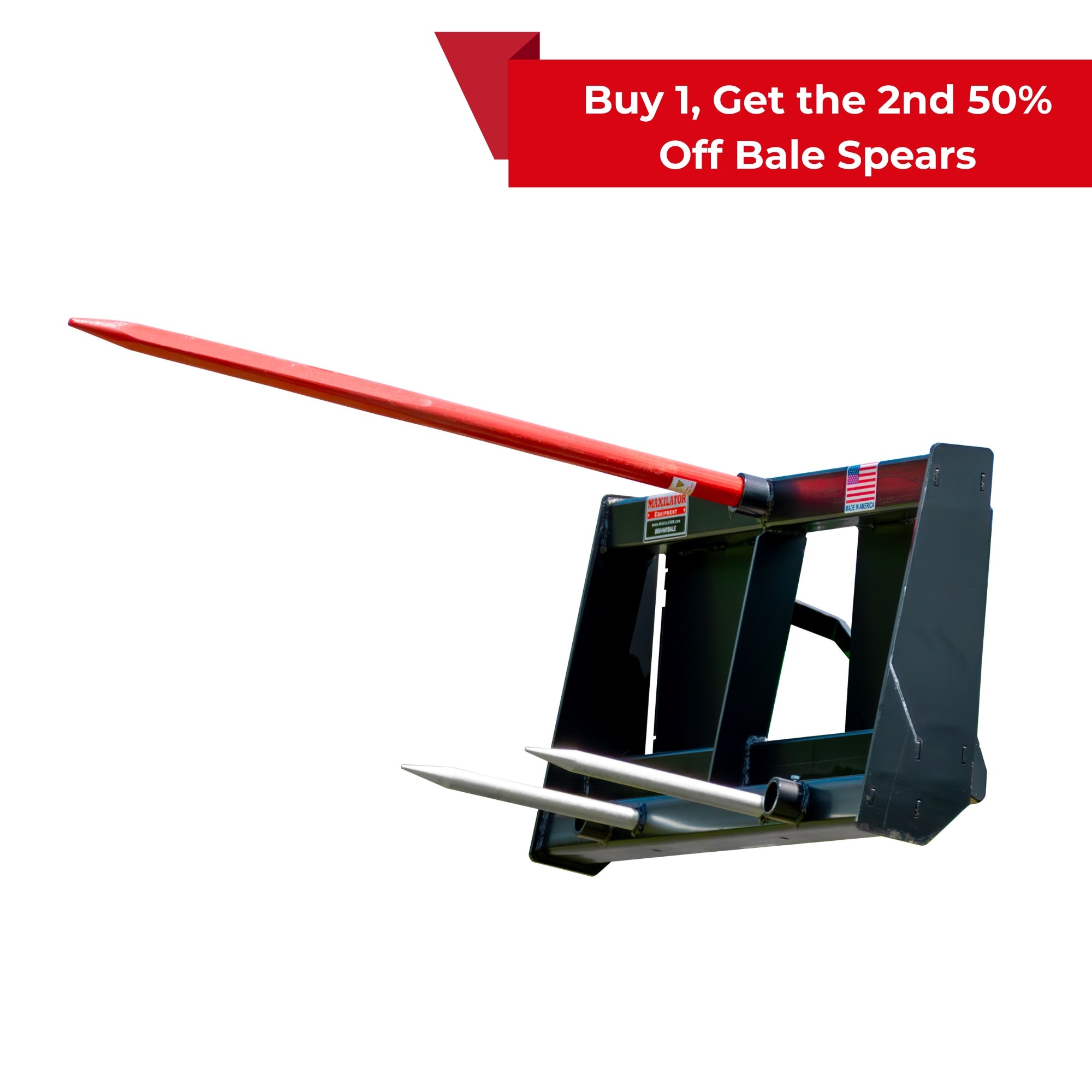 Maxilator Single Bale Combo Spear Fork Kit with 49" Hay Spear
